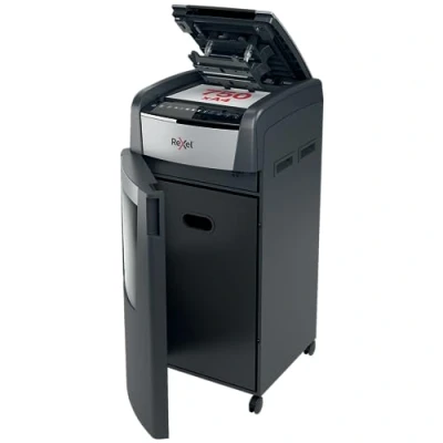 Imagen de Rexel Optimum Autofeed Destructora de Papel Alimentación Automática con Corte en Partículas P4, 750 Hojas, Papelera 140 L, Ruedas, 2020750M