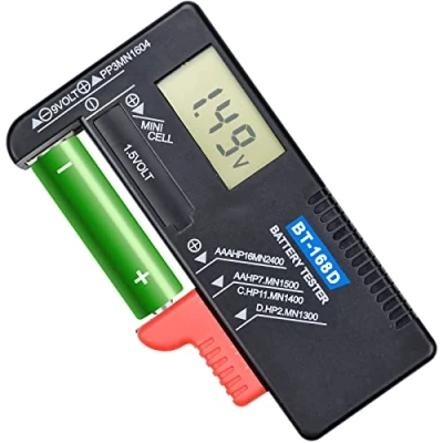 Imagen de Comprobador de Pilas Medidor LCD Digital,Comprobador Pilas,Probador Digital,BT 168D,AA/AAA/C/D/9 V/1,5 V,Comprobador Botón Universal Digital