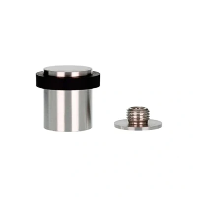 Imagen de EVI Herrajes Tope de Puerta Base Roscada Goma Silicona Natural Acero Inoxidable Incluye Tornillo + Taco Sujeción Mod. I 181