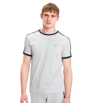 Imagen de Tommy Hilfiger Hombre Camiseta Rn Tee Ss con Cuello Redondo, Gris (Grey Heather), Xl