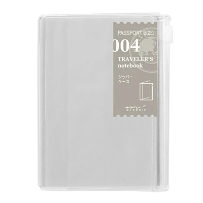 Imagen de Cuaderno de viajero Midori (Refill 004) con cremallera, tamaño pasaporte