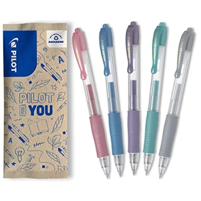 Imagen de PILOT G2 7 Bolígrafo de gel (5 unidades, color rosa metalizado, azul, violeta, verde, plata)
