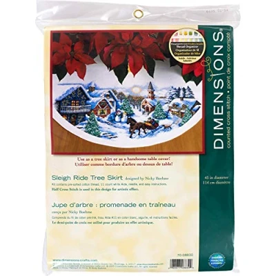 Imagen de Dimensions Sleigh Ride Albero Gonna contato Punto Croce Kit 45 Rotondo