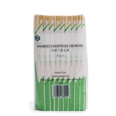 Imagen de Ken Chiku Palillos De Bambú Tensoge 20cm 40 Pares Envueltos Individualmente Comida Chino Y Japonés Natural Respetuoso Al Medio Ambiente Biodegradable Adultos Niños
