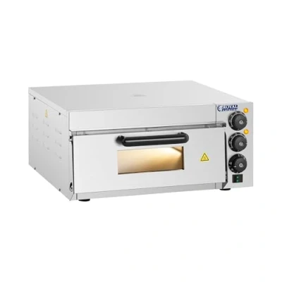 Imagen de Royal Catering Horno eléctrico para pizza RCPO 2000 1PE (2000 W, arcilla refractaria, piedra de cocción, superficie cocción 40 x 1,5 cm, función temporizador hasta 120 min)