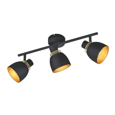 Imagen de RL LIVE YOUR LIGHT Reality Spot Bar Punch R80813032, metal negro mate/dorado, sin 3x E14