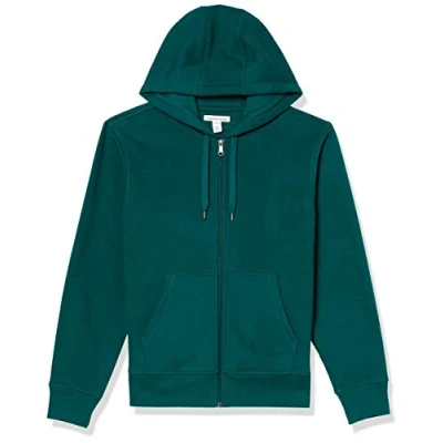 Imagen de Amazon Essentials Chaqueta de Felpa con Cremallera Completa (Disponible en Tallas Grandes y Largos Especiales) Hombre, Verde Bosque, XXL