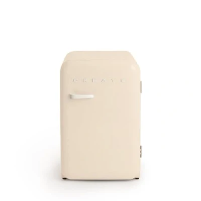 Imagen de CREATE / RETRO FRIDGE 83.5 OFF WHITE/Frigorífico blanco roto maneta 98W, bajo consumo, 2 estantes, regulador temperatura, botellero, 56x54x84cm