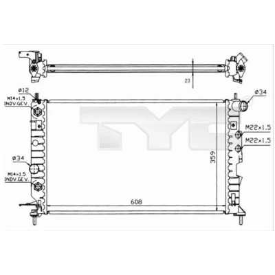 Imagen de Radiador, refrigeración del motor TYC 725 0004 R