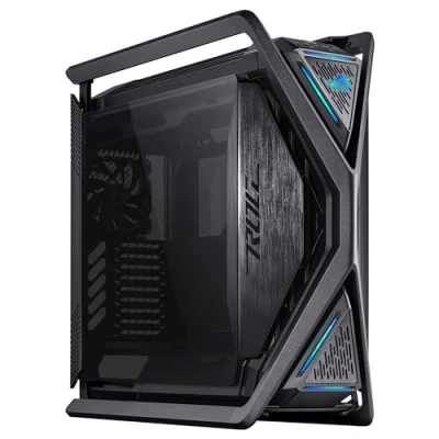Imagen de ROG Hyperion GR701 BTF Edition E ATX Caja de ordenador gaming, conectores BTF, compatible con radiadores 420 mm, 4x ventiladores 140 concentrador ARGB, carga rápida 60 W