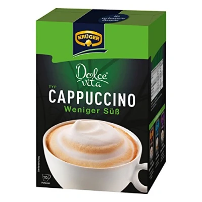 Imagen de Krüger Dolce Vita Cappuccino, Bajo en Azúcar, Café con Leche, Leche a Base de Soluble, 10 Bolsitas