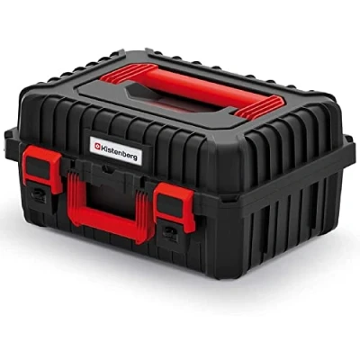 Imagen de HEAVY Toolbox Caja de herramientas (asas ergonómicas, cierres sujeción, estructura pared reforzada, 445 x 360 216 mm), color negro