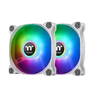 Imagen de Thermaltake CL F097 PL12SW A Pure Duo 12 ARGB Sync Radiator Fan (2 Pack), Blanco