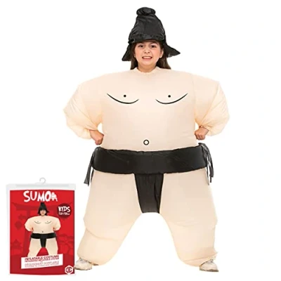 Imagen de AirSuit® Disfraz de Sumo Hinchable para Niños Talla 120 a 150cm Inusual Carnaval Hecho Poliéster Alta Resistencia Agradable Sistema Inflado Incluido OriginalCup®