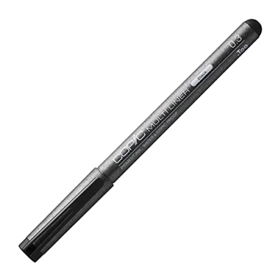 Imagen de Copic Multiliner 0.3 mm, Negro, Rotulador Fino con Punta Fina y Tinta pigmentada Resistente al Agua