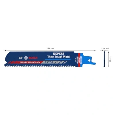 Imagen de Bosch Professional 1x Hoja de Sierra sable Expert `Thick Tough Metal` S 955 CHC (para Acero resistente, Hierro fundido, Longitud 150 mm, accesorios sable)