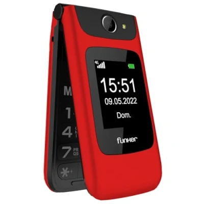 Imagen de Funker C200 Comfort 4G Teléfono móvil Volte de Tapa para Mayores, Botones y Teclas Grandes, fácil Usar, botón SOS, USB C, 3 memorias directas, Bateria 1000mAH (Rojo)
