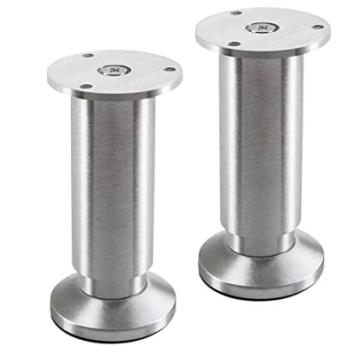 Imagen de SOTECH 2 pies de mueble TERRA altura 120 mm alu cepillado regulables en hasta máx. 15 mm, cargables 250 kg/cada pie