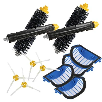Imagen de YanBan Juego de 4 filtros AeroVac Azules + 2 cepillos Principales Laterales para iRobot Roomba 600 Series 620 630 650 660 Accesorios Repuesto