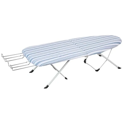 Imagen de Honey Can Do Folding Tabletop Ironing Board with Iron Rest Tabla de Planchar Plegable Mesa con Cubierta y Acolchado, Acero Inoxidable, Blanco, 31.49x8.128x42.01 cm