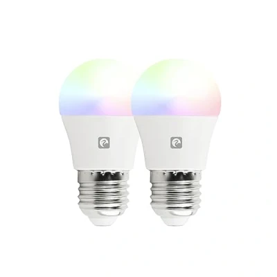 Imagen de Garza Smarthome Pack 2 Bombilla LED Inteligente Wifi Esférica G45 E27 5W (40W de Equivalencia) RGB+CCT, Intensidad regulable, Programable, Control por Voz y App (Alexa/Google Home), 2,4 GHz