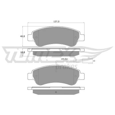 Imagen de TOMEX brakes TX 18 10 Juego de pastillas freno Eje trasero con contacto avisador desgaste FIAT: Ducato III Furgón