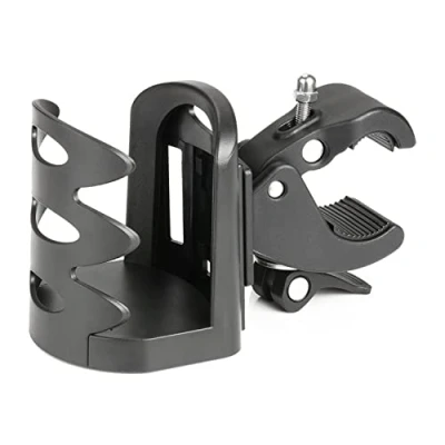 Imagen de supregear Portavasos para Cochecito, Rotación de 360 Grados Soporte Botella, Universal Vasos, Caminantes, Sillas Ruedas, Bicicletas, Carritos y Motocicleta, Negro