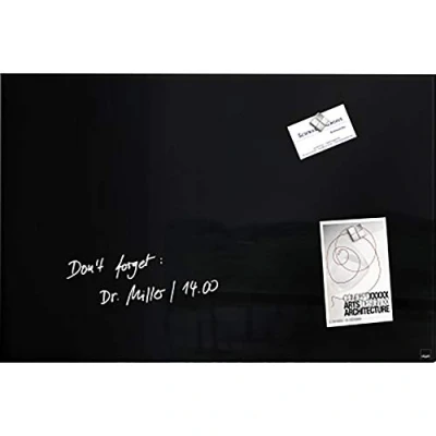 Imagen de SIGEL GL120 Pizarra magnética de cristal, 60 x 40 cm, negro Artverum