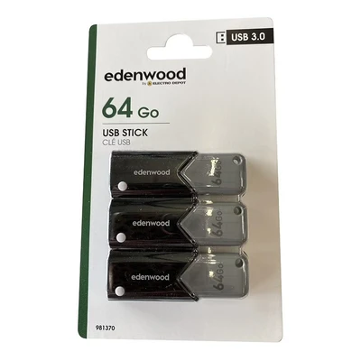 Imagen de Pack De 3 Memorias Usb Edenwood 64 Gb 3.0 Total 192