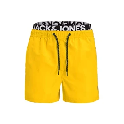 Imagen de JACK &amp; JONES Jjiaruba Jjswimshorts AKM Db Wb Solid Bañador, Amarillo (Minion Yellow), M