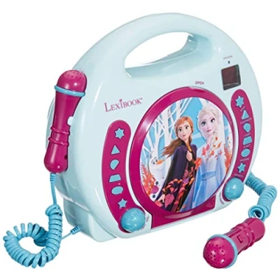 Imagen de Lexibook RCDK100FZ Disney Frozen Lector CD Portátil con 2 Micros, Altavoz Karaoke a Partir de 3 años, Color Azul, One Size