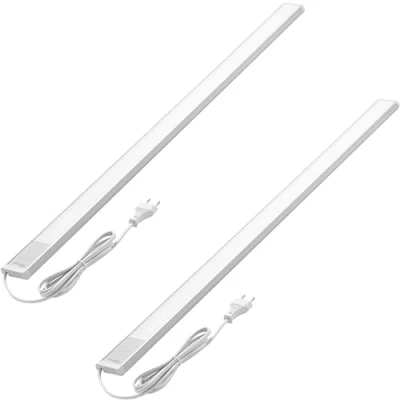 Imagen de Oktaplex set de 2 Riva luz bajo armario cocina LED plana blanco cálido 90cm 1110lm con interruptor 15W 230V plata