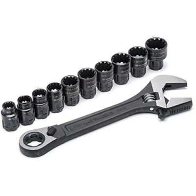 Imagen de Crescent CPTAW8 11 Piezas 3 en 1 X6 Llave Ajustable de Paso/Llave Inglesa, para Tubos y Trinquete Paso con Dados Universales