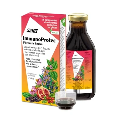 Imagen de Salus Immuno Protec Complemento Alimenticio 250 ml Para el Normal Funcionamiento del Sistema Inmunitario Contiene Equináceas, Minerales, Vitaminas B6, B12, C, D y E