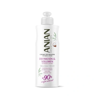 Imagen de ANIAN Crema Definidora de Rizos Definición y Volumen, 250 ml, para Cabello Rizado Ondulado, Moldea Da Forma a tus Rizos, con Queratina Vegetal, Aloe Vera Aceite Coco