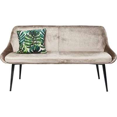 Imagen de Kare Design Banco East Side, polsterbank de terciopelo elegante para salón, comedor o entrada, gris plateado, cómodo, óptimo espacios pequeños, 130 x 50 45 cm