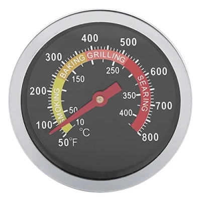 Imagen de Jenngaoo Termómetro de Acero Inoxidable para Barbacoa, Parrilla Barbacoa 50 800 ℉, Indicador Temperatura Cocinar a la Carne Res Cocción