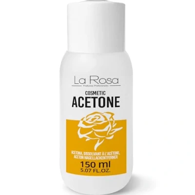 Imagen de LaRosa ACETONA pura 150 ml para Uñas semipermanentes, REMOVEDOR, Disuelve Pegamentos de uñas, Acrílicas, Fibra vidrio, Ideal retirar Esmaltes Permanentes, aroma a LIMA