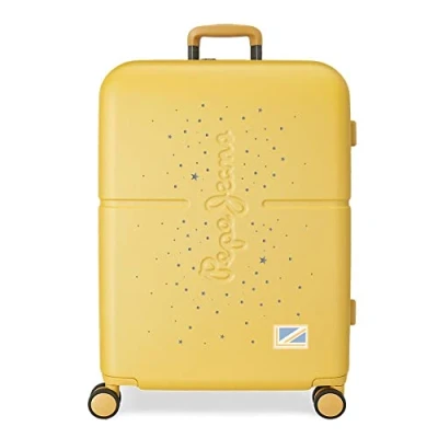 Imagen de Pepe Jeans Jane Maleta mediana Amarillo 48x70x28 cms Rígida ABS Cierre TSA integrado 79L 3,22 kgs 4 Ruedas dobles Extensible
