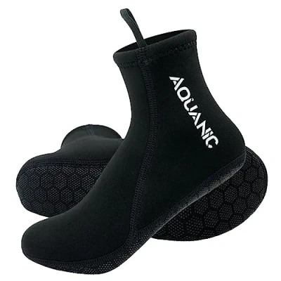 Imagen de nitescuba Calcetines de Neopreno 2,5 mm Para Hombre y Mujer, Térmicos Antideslizantes, Nadar, Surfear, Vadear, Navegar (FR/ES, Letras, M, Regular, Mid Length Black)