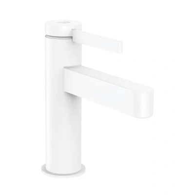 Imagen de hansgrohe Finoris Válvula de pie para agua fría con caño 100 mm, grifo ahorro agua, color blanco mate
