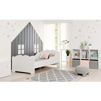 Imagen de KOBI cama infantil ANNA 160x80, blanco, colchón, estructura incluida, para niñas