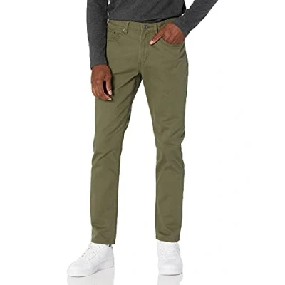 Imagen de Amazon Essentials Pantalón de Sarga Elástico con 5 Bolsillos y Ajuste Entallado Hombre, Verde Oliva, 31W / 30L