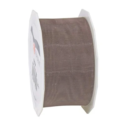 Imagen de C.E. PATTBERG SHEER cinta regalo de organza color topo, 25 m decorativa para envolver regalos, 40 mm ancho, decoración y manualidades versátiles creativas