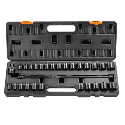 Imagen de VEVOR Juego de Vasos Impacto 3/8&quot; Métricos 29 piezas 8 22 mm Acero Aleación CR Mo 6 Puntos Marcas Tamaño Fáciles Leer para Reparación Automóviles, Taller
