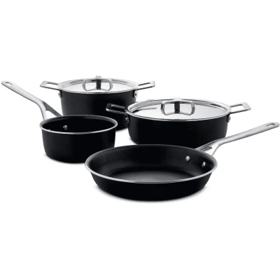 Imagen de Alessi Pan Set Pots&amp;Pans AJM100S6 A Black 4 Piece by Jasper Morrison