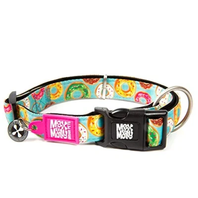 Imagen de MAX &amp; Molly Smart ID Collar de Perro con Etiqueta Seguridad QR y Perfil Personalizado Mascota, Neopreno Acolchado Suave, Impermeable, donas, XS (9 14 Pulgadas)