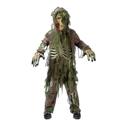 Imagen de Spooktacular Creations Swamp Deluxe Skeleton Living Dead Zombie Disfraz para Halloween Kids Monster rol de (mediano (8 10 años))