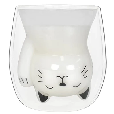 Imagen de Colexy Tazas de Café Cristal, Vasos para Té y Café, Doble Pared Borosilicato Transparente, 250 ml Taza Adecuado Latte Macchiato Capuchino, Regalo Cumpleaños