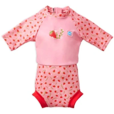 Imagen de Splash About Happy Nappy Sunsuit Traje de Playa, Strawberry Field, 12 24 Meses Unisex bebé